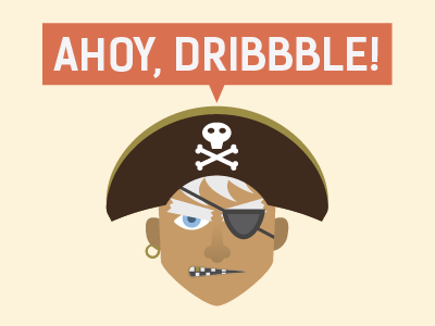 Ahoy, Dribbble! debut illustration pirate