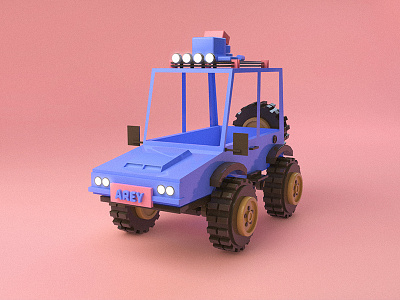 Cartoon trolley c4d