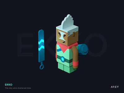 This is Ekko, the character of League of Legends. c4d