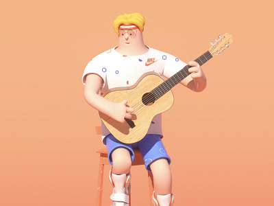 Play the guitar c4d