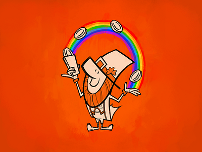 Happy St. Patrick's Day 2d animation cartoon character design crypto cryptocurrency design graphic design illustration irish leprechaun orange rainbow retro st. patricks day web web design web development