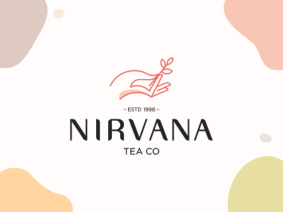 Nirvana Tea branding chin mudra hand logo hand logo mark hand mark illustraion illustration mark meditation nirvana logo nirvana logo mark nirvana mark nirvana tea symbol tea logo tea logomark tea mark typography