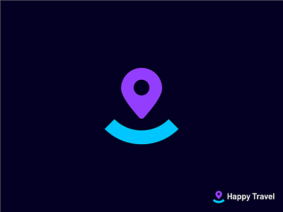 Happy Travel branding destination happy logo happy mark identity logo logos logosai mark smile logo symbol travel travel agency travel app travel mark