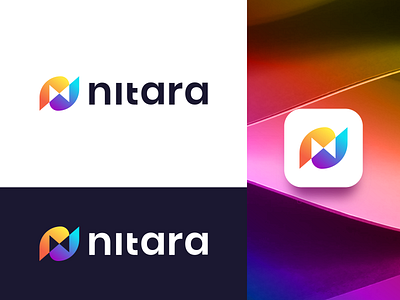 Nitara Logo abstract logo branding gradient logo identity illustration letter mark lettermark logo logodesign logotype mark n mark nitara logo symbol typography