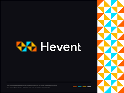Hevent Logo abstract abstract art abstract h art bold branding color colors event identity logo mark party play symbol triangle
