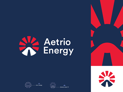 Aetrio Energy a a logo a mark abstract abstract logo branding energy energy logo illustration letter mark new petrol petroleum power sun sunrise symbol tech logo technology