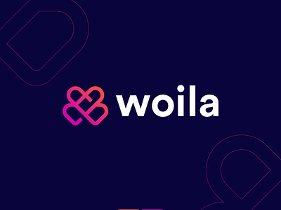 Woila abstract abstract logo app bold brand identity branding clever couples cute lettermark logo logo design logotype love mark minimal simple technology w w logo