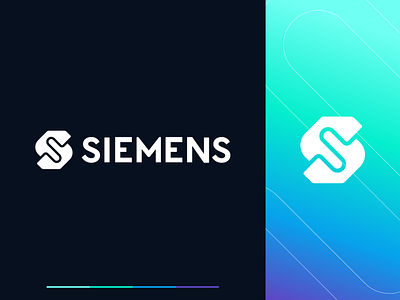 Siemens abcdefghijklmno abstract brand identity branding clever creative identity illustration letter mark logo logos mark minimal modern s s logo s mark simple symbol technology