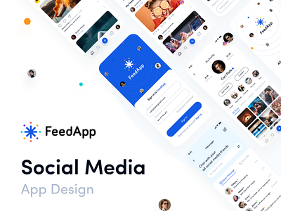 Social Media App android app design application chatting app clean design illustration ios logo media app minimal mobile mobile application screens social app social media technology ui ui design ux