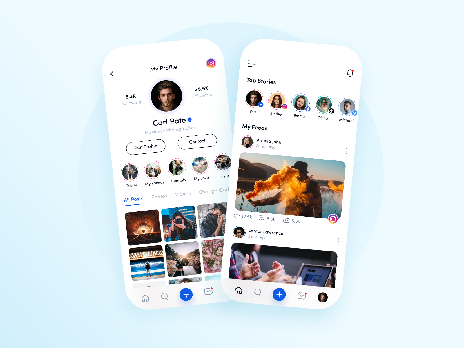 Social Media App by Kiran on Dribbble