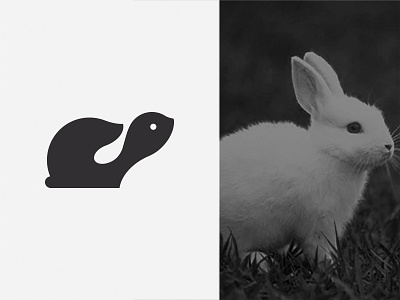 Rabbit animal identity illustration logo mark negative rabbit space