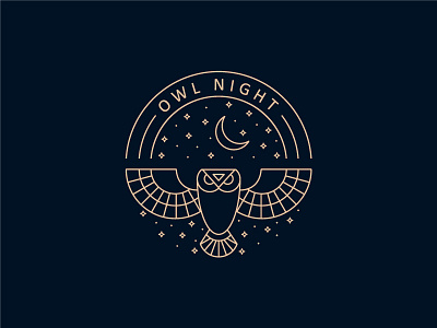 OWL NIGHT bird branding illustration logo mark moon night owl