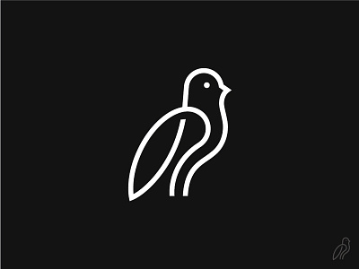 A Bird bird design flow grid icon illustration line logo mark process