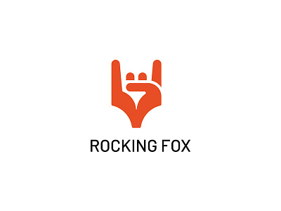 Rocking Fox band branding fox hand identity illustration logo mark minimal music rock rocking