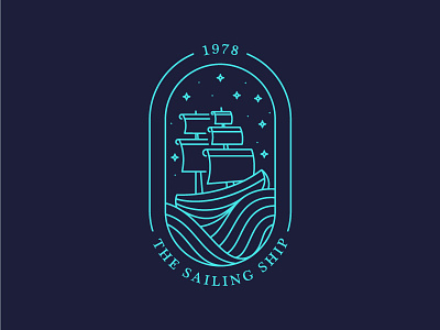 The Sailing Ship 1978 boats hipster logo night sailing sails ship shipping ships water wind