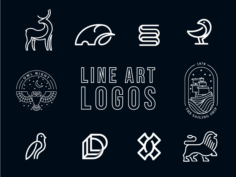 Line art logos by Kiran Uk on Dribbble