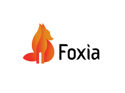 Foxia animal branding cute design forest fox foxia icon identity logo mark orange