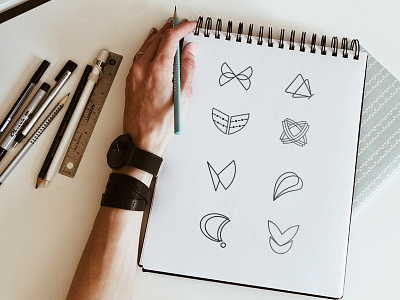 Butterfly Exploration branding butterfly butterfly logo butterfly mark concept exploration flying illustration logo mark sketches study