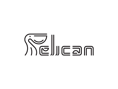 Pelican bird logo illustration line art pelican pelican logo pelican logo mark pelican mark pelican typography pelican work mark