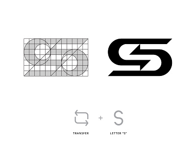 S + Transfer connecting logo grid s logo s mark transfer logo transfer mark