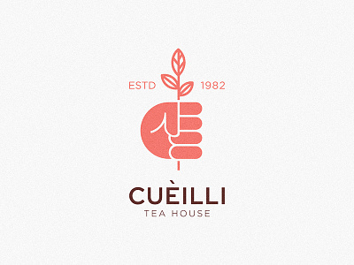 Cueilli Tea House cueilli logo cueilli mark hand logo tea estate tea leaf tea logo tea mark tea packaging