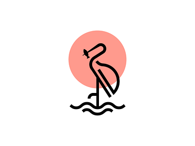 Crane bird logo bird mark birds logo branding color crane logo crane mark fish logo illuatration line line art logo sun symbol