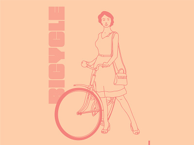 Bicycle II app clean design flat illustration illustrator lettering minimal type typography vector web