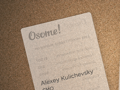 Osome Business Card business card semi transparent