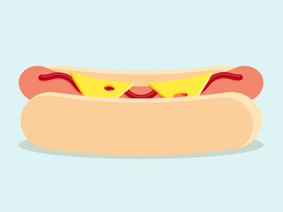 Hot Dog flat food hot dog illustration restaurant
