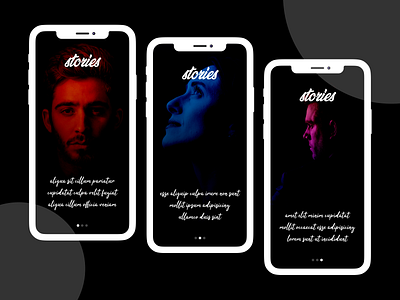Stories Splash UI - concept for an app for sharing life stories app design dual tone splash screen stories
