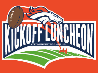 Denver Broncos Kickoff Luncheon Logo denver broncos football kickoff logo sports design sports logo