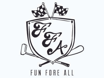 Fun Fore All Crest bat club crest drawn flags hand