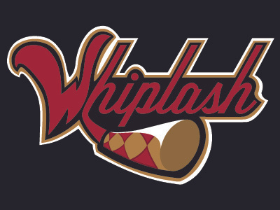 Whiplash black erie gold logos red sports whip whiplash
