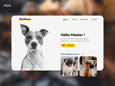 003 Landing Page 003 almatho banner bow clean ui dailyui dailyui 003 dailyuichallenge design dog landingpage pet ui ui design visual website design wow