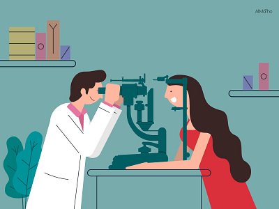 The Optometrist almatho character clean concept design doctor drawing dribbble illustration optometrist vector visual