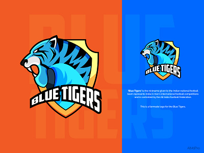 Blue Tigers almatho blue colours design fanmade football icon illustration india logo tigers typography vector visual