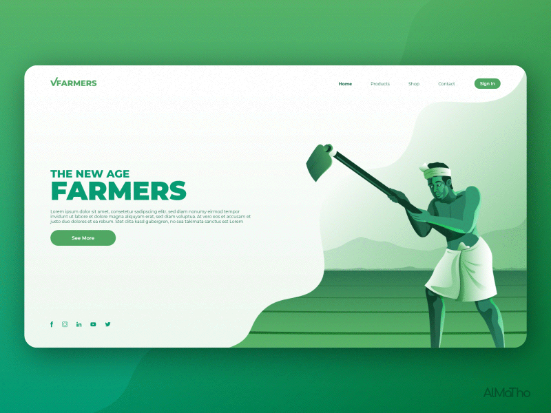 The New Age Farmers agriculture almatho animated gif animation character design colours farmer farming green illustration landingpage motion ui uidesign visual website