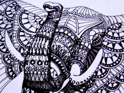 Zentangle elephant by Eliza Stefu on Dribbble