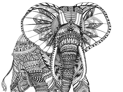 Zentangle elephant2