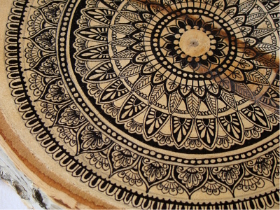 Mandala coffee tray -detail 2 art decoration elegant geometry hand drawn ink mandala meditation original relaxation zen zenart