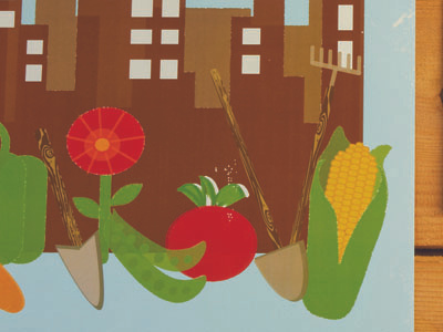 oxford urban farms close up branding corn farm garden illustration poster promotion tomato vegetable