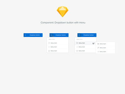 Component: Dropdown button with menu components design system ui