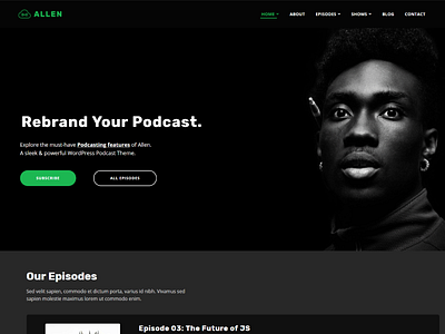 Tusant WordPress Podcast Theme - SecondLineThemes audio podcast podcast network podcasting theme themes ui wordpress