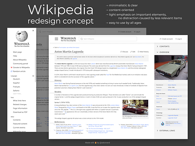 Wikipedia Redesign black and white concept design figma minimalistic redesign redesigned reimagined typography ui ux web website wikipedia