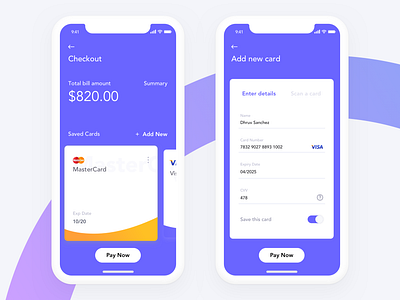 Credit Card Checkout Style appconcept credit card ux design mobile app payment method ui ux ux process