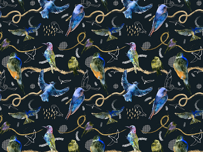 Flying... Seamless pattern