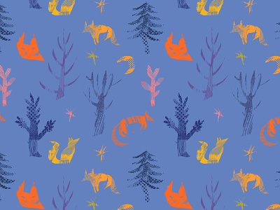 Foxy pattern background forest fox illustration nature pattern seamless vector vector illustration