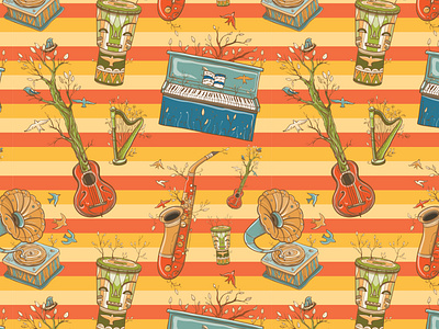 Seamless pattern "Music of Nature"