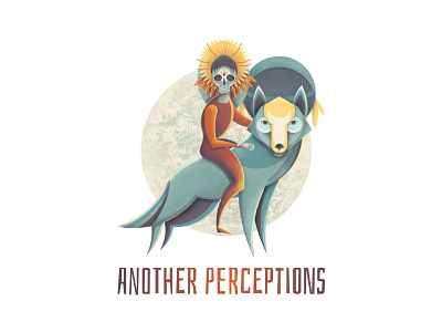 Another perceptions branding calavera character design digital illustration flat illustration illustration logo native american noise shaman skeleton vector vector illustration wolf