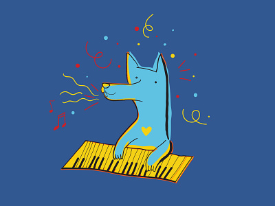 Party time! Vector illustration character character design dogs illustraion illustrator musician party piano sticker vector vector art vector illustration wolfman векторная графика иллюстрация стикер